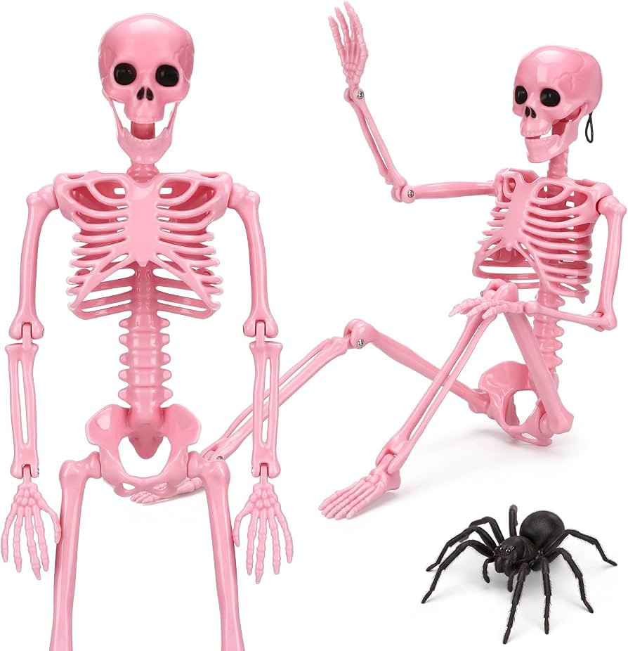 Geelin 2 Pack Halloween Pink Skeleton 16" Posable Hanging Decorations | Amazon (US)