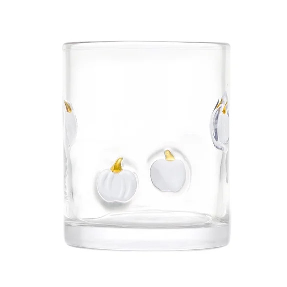 Thyme & Table 12 fl oz White Pumpkin Charm Glass Set, Pack of 2 | Walmart (US)