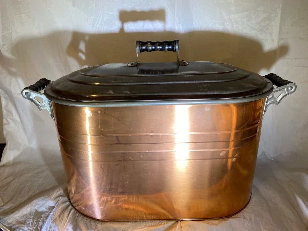 Copper Wash Boiler w/Tin Lid | Etsy (US)