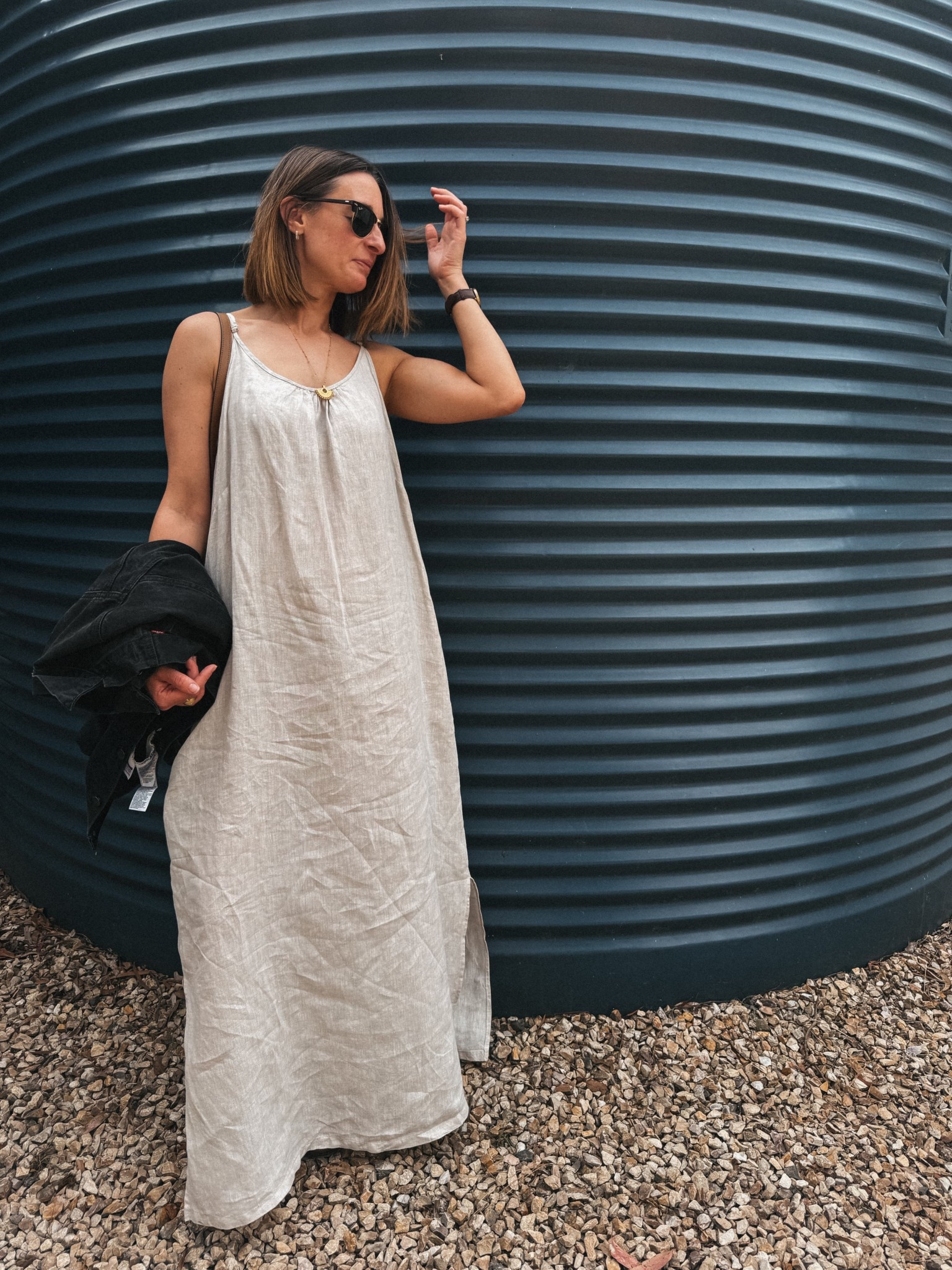 Dress - Montaigne Paris. Virginie Linen Maxi Dress. One size - oversized fit
Sandals - Assembly Label yes 
Bag - Republic of Florence Margo crossbody bag 

#LTKnewzealand #LTKautumn #LTKaustralia