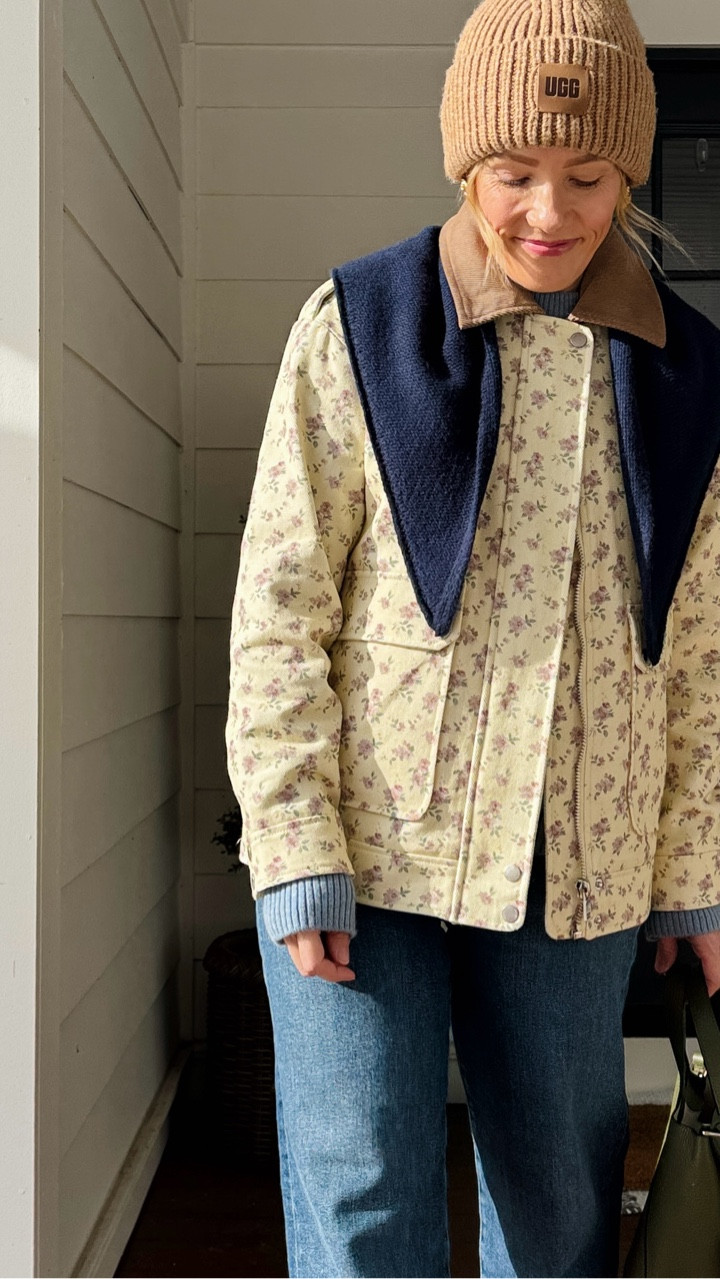 Sized down to xs in Anthropologie barn jacket ~ wearing my regular size small in Quince sweater & Madewell favorite white tee ~ sneakers are true to size and walk all day out of the box comfortable ~ Horse luxury bag without the price tag ~ merit flush balm on cheeks & lips in LeBonBon with Tower28 gloss in coconut ~ Agolde harper crop jeans true to size (I'm 5'3") ~ xo, Claire

#LTKgrwm #LTKmomlife #LTKSeasonal