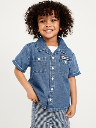 Short-Sleeve Embroidered Pocket Shirt for Toddler Boys | Old Navy (US)