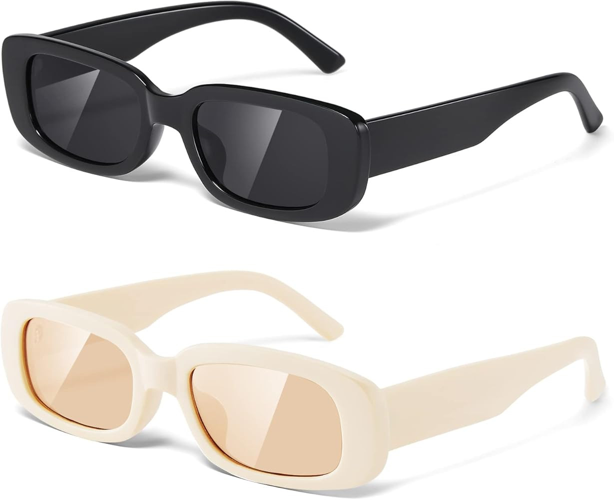 JASPIN Rectangle Sunglasses for Women Men Trendy Y2k Retro 90s Sun Glasses UV400 Protection Cool ... | Amazon (US)