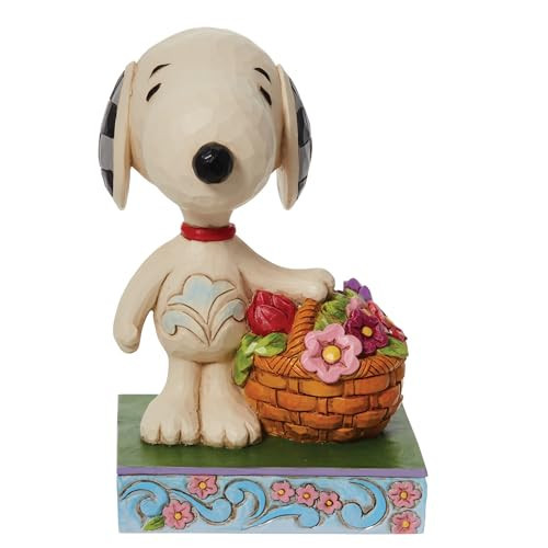 Enesco Peanuts by Jim Shore Snoopy with a Basket of Tulips Figurine, 4.92 Inch, Multicolor | Amazon (US)