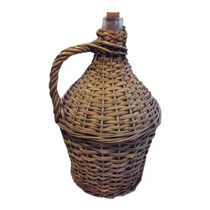 Antique 19th Century Wicker Demijohn Bottle Jar | Chairish