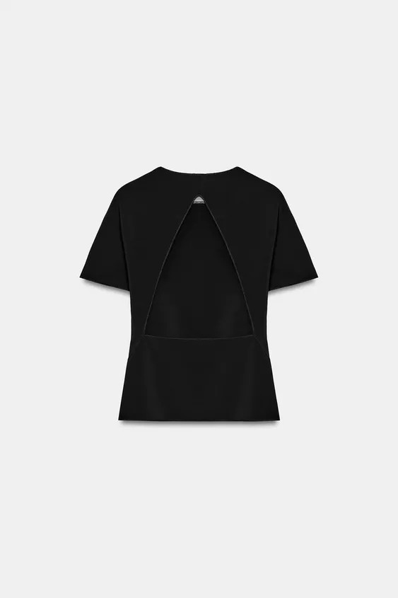 SHORT SLEEVE CUT-OUT TOP | Zara UK