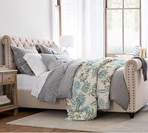 Chesterfield Tufted Upholstered Bed with Footboard | Pottery Barn (US)