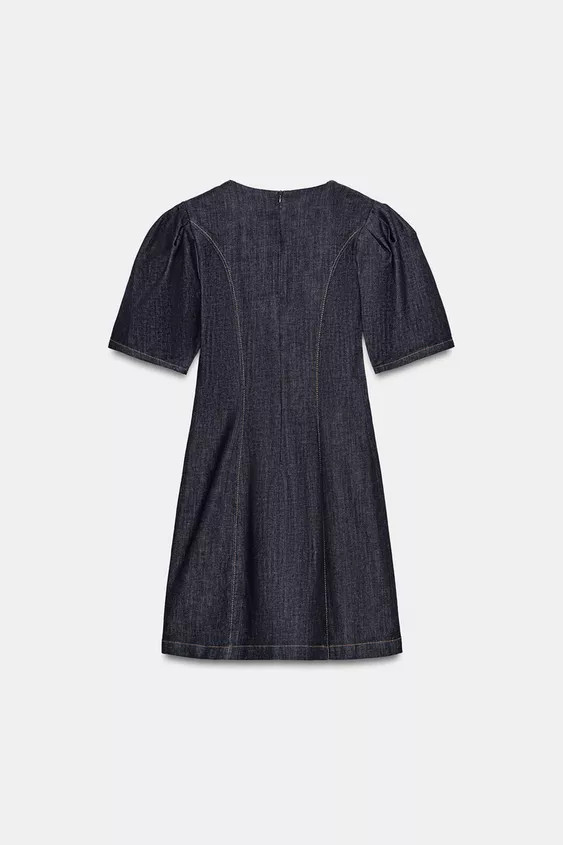 Z1975 PUFF SLEEVE MINI DENIM DRESS | Zara US