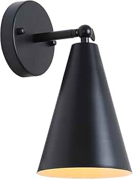 Dijiahua Black Wall Sconces 1-Light,Industrial Sconces Light Fixtures Hardwired with Metal Shade,... | Amazon (US)