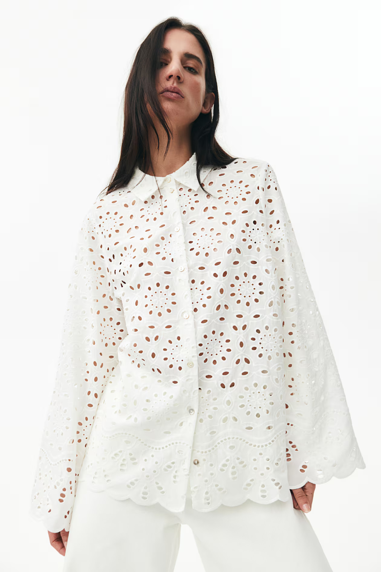 Eyelet Embroidered Shirt | H&M (US + CA)