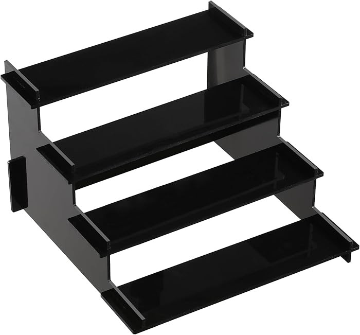 4 Tier Black Acrylic Display Risers, Perfume Organizer Stand, Cupcake Stand Holder, Shelf Risers ... | Amazon (US)