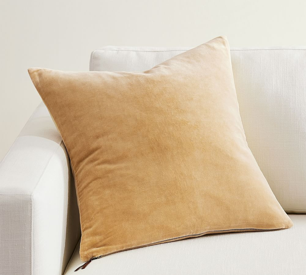Everywhere Velvet Pillow Cover, Gold, 20 | Pottery Barn (US)