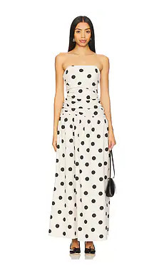 4th & Reckless Brona Linen Maxi Dress in Polka Dot from Revolve.com | Revolve Clothing (Global)