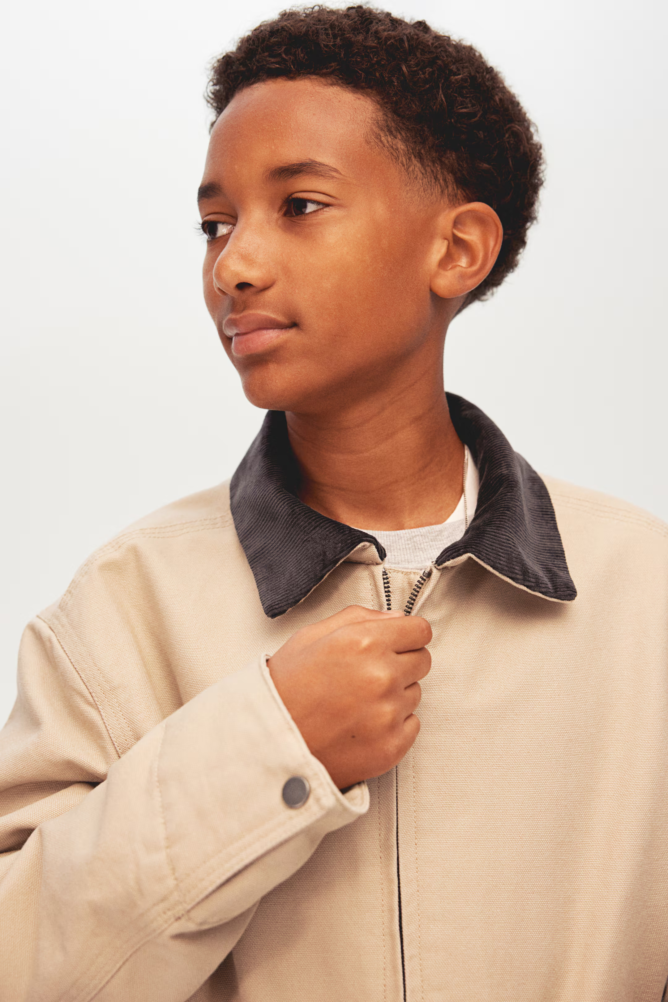 Cotton Canvas Jacket - Beige - Kids | H&M US | H&M (US + CA)