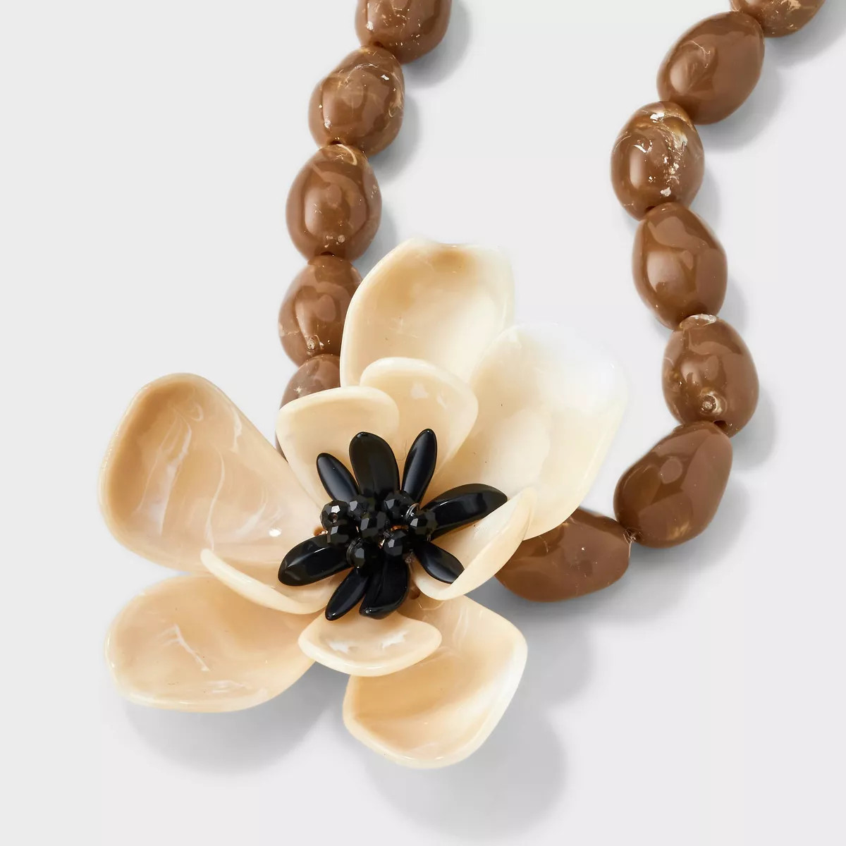 Beaded Flower Necklace - A New Day™ Tan | Target