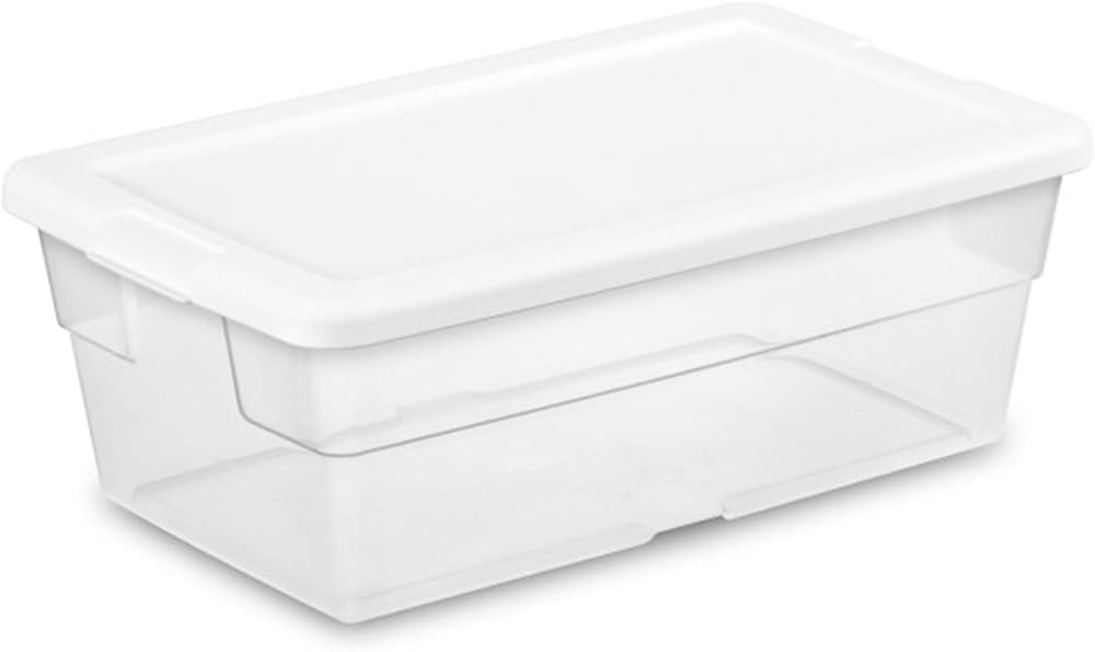 Sterilite 12-Pack Stackable Storage Bin with Lid, Clear Plastic Design, 6 Quart | Amazon (US)