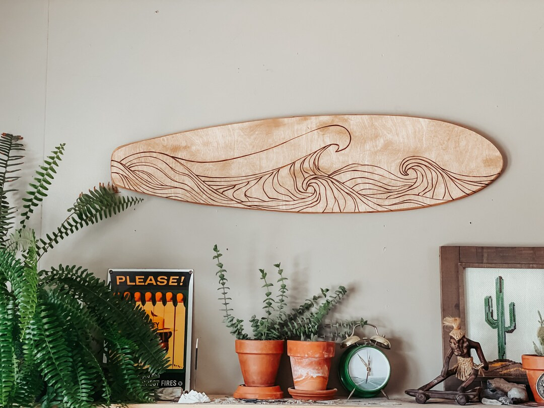 Surfboard wave wall hanging, wall decor, longboard, surf style , beach decor, nursery decor, nurs... | Etsy (US)