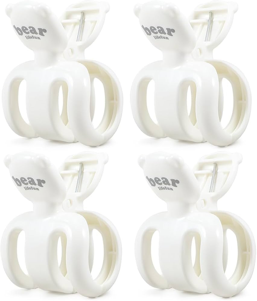 XL Large Beach Chairs Clips, 4PCS White Beach Towel Clips for Cruise/Pool Chairs, Cloth Pins Quil... | Amazon (US)