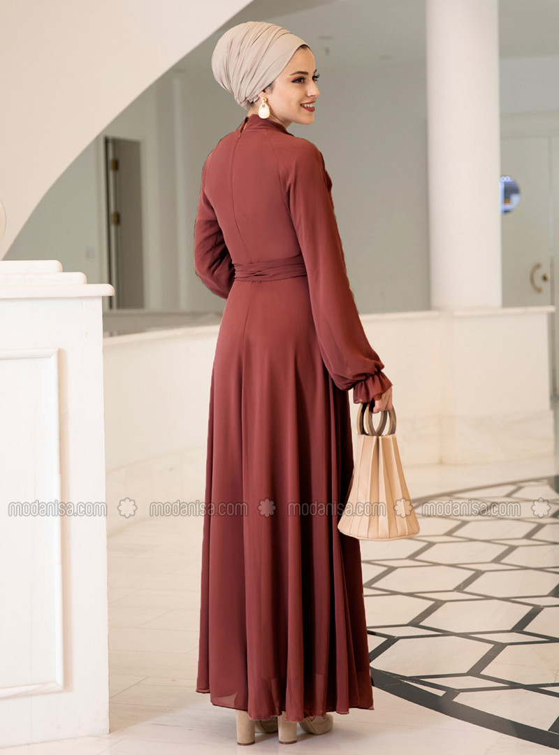 Cinnamon - Crew neck - Fully Lined - Modest Dress | Modanisa (US)