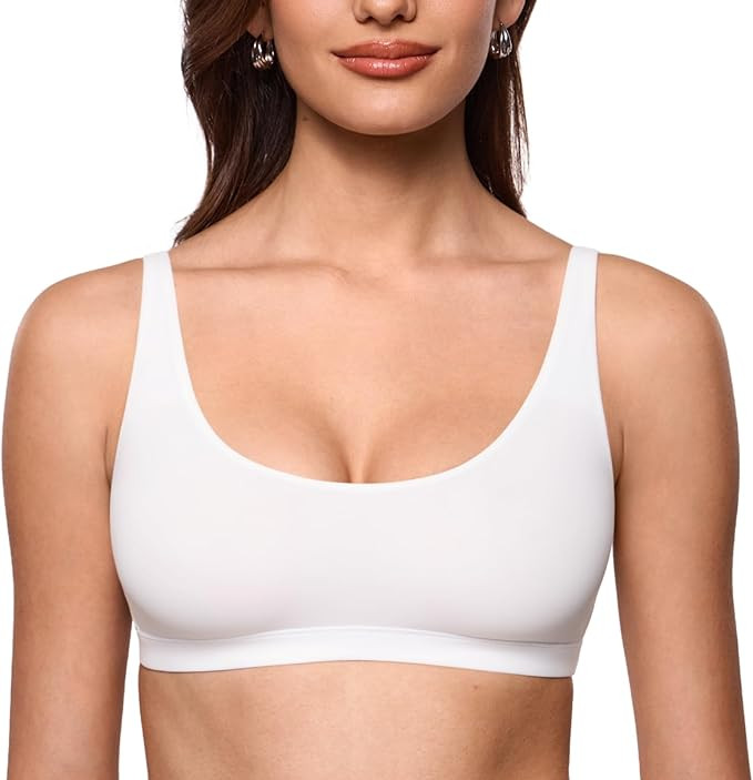 INLYRIC Women's Inbarely Soft Scoop Neck Bralette - Spaghetti Strap No Padding Unlined No Underwi... | Amazon (US)