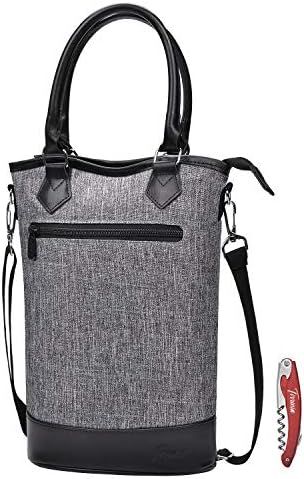 Amazon.com | Tirrinia Insulated Wine Carrier Tote - Travel Padded 2 Bottle Wine/Champagne Cooler ... | Amazon (US)