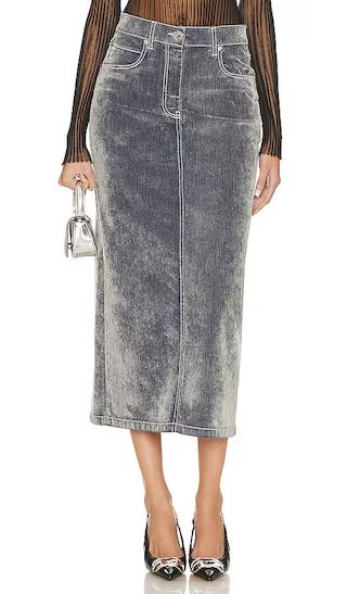 Denim Skirt in Grey | Revolve Clothing (Global)