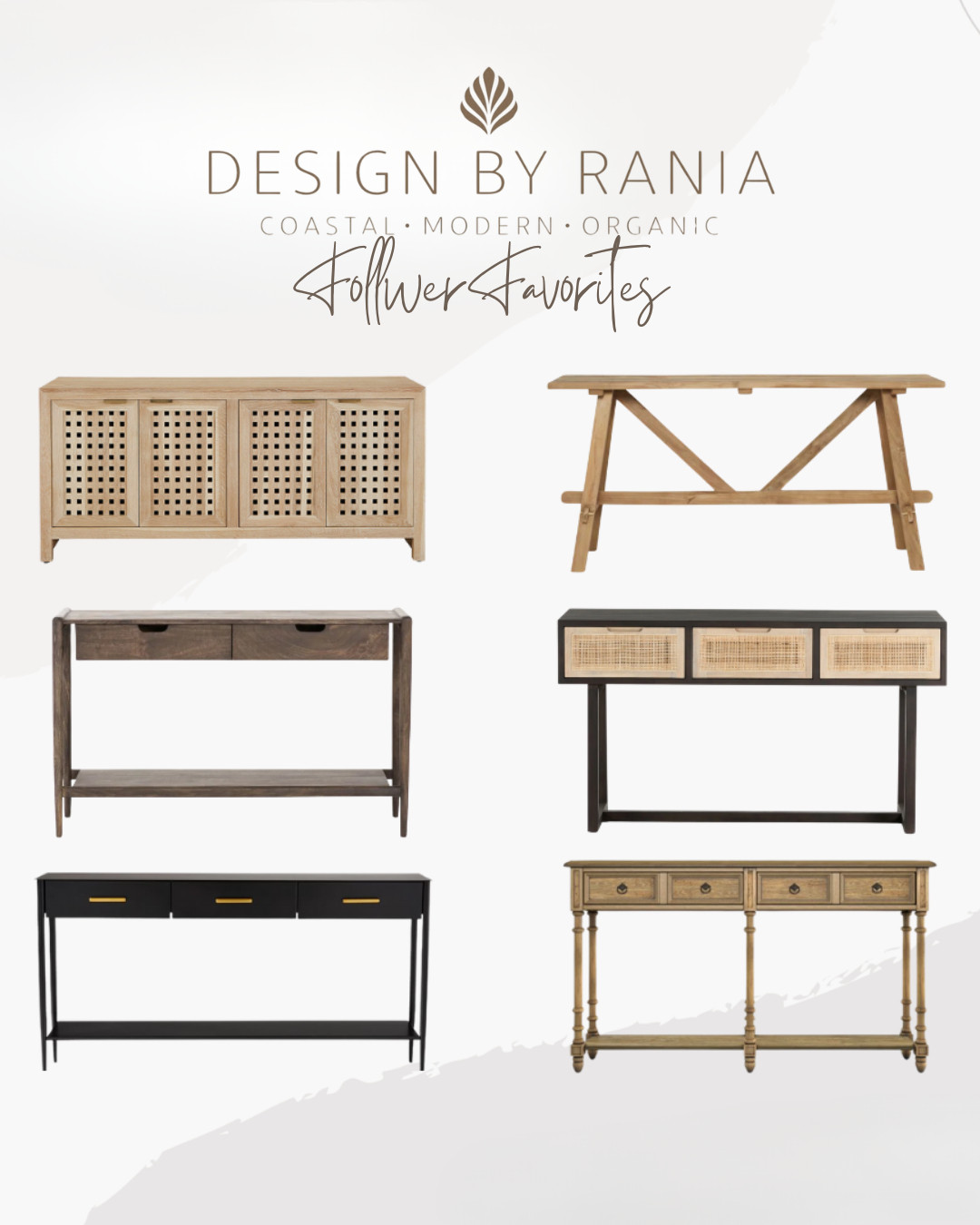 Follower favorites for a reason 🤍

These are the furniture pieces I’d use to create that warm, elevated coastal modern look — woven textures, organic wood tones, and timeless silhouettes that instantly make a space feel more designer.

Console tables, storage cabinets, and accent pieces all linked in my LTK for easy shopping. 

 #LTKHome #CoastalModern #NeutralHomeDecor #OrganicModern #ModernCoastalStyle #DesignerInspired #HomeStyling #InteriorDetails #NeutralInteriors #TimelessHome #ConsoleTableDecor #OrganicTextures #ShopTheLook #ElevatedInteriors #LTKFinds