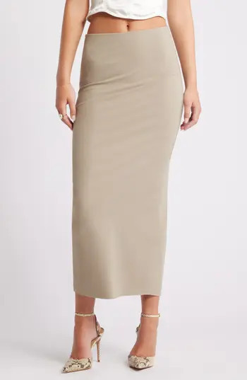 Open Edit Smooth Edit Maxi Skirt in Grey Chia at Nordstrom Rack, Size Small | Nordstrom Rack