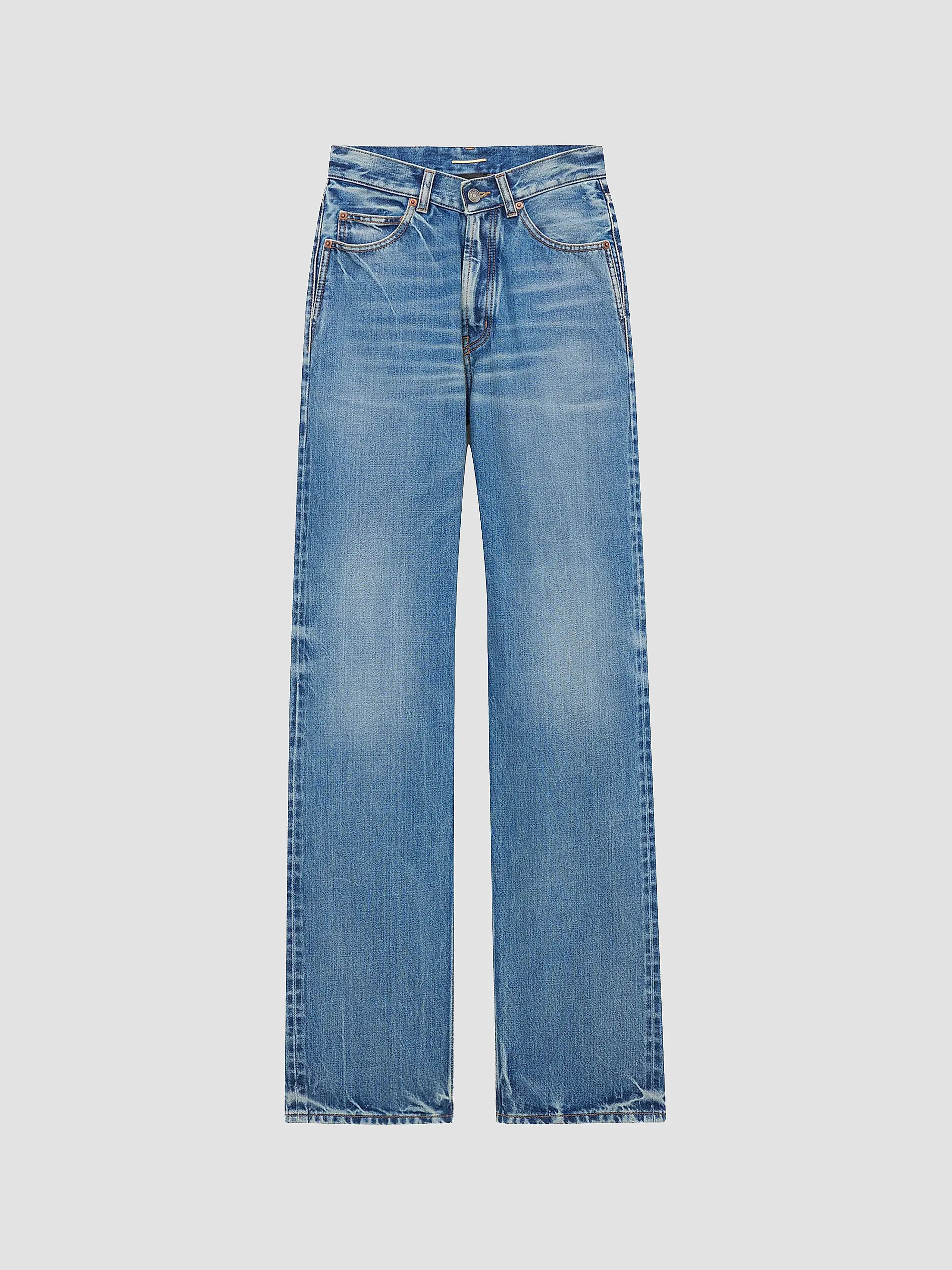 Saint Laurent V-Waist Long Baggy Jeans | Saks Fifth Avenue | Saks Fifth Avenue