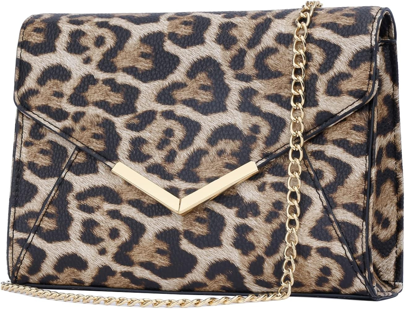 KKXIU Women Elegant Faux Leather Evening Envelope Clutch Purse Foldover Bags for Party Wedding Pr... | Amazon (US)