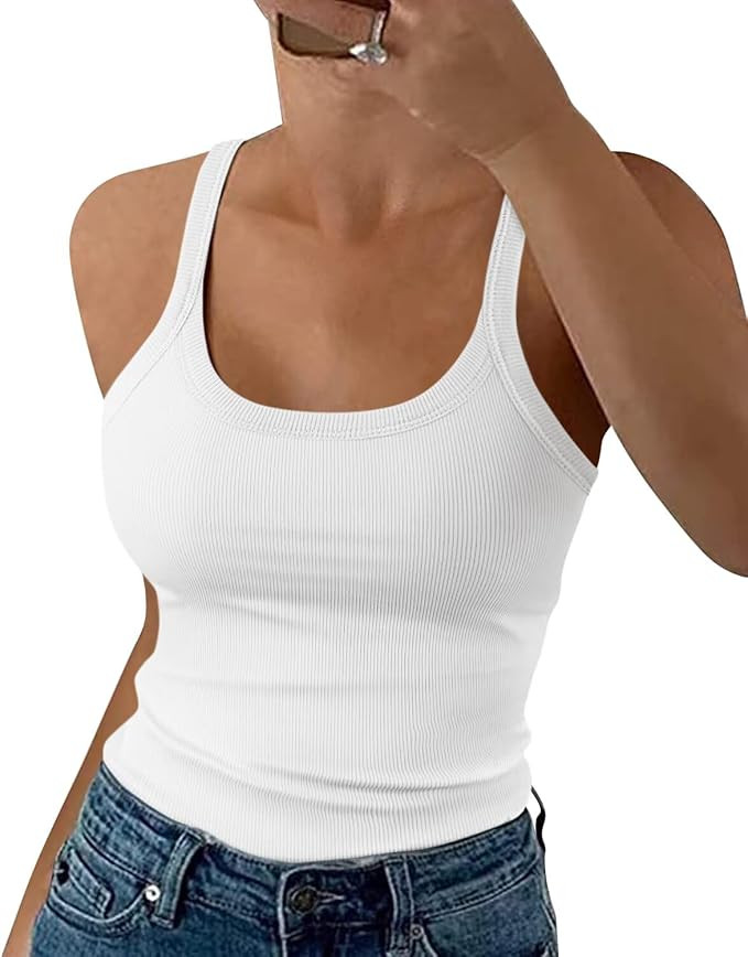 EADINVE Womens Scoop Neck Spaghetti Strap Tank Tops Summer Camisole 2026 | Amazon (US)