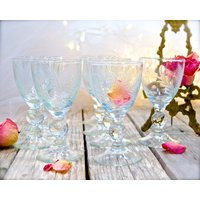 Vintage 8Pc Etched Small Glasses - Liquor Cognac Goblets Sku 00032558 | Etsy (US)