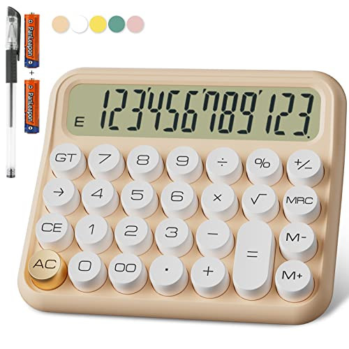 Mechanical Calculator 12 Digit Extra Large 5-Inch LCD Display, DECKLIT Battery Desk Calculator, B... | Amazon (US)