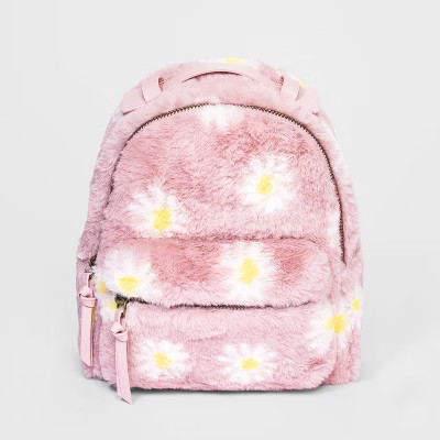 Girls' Faux Fur Daisy Backpack - art class™ Pink | Target