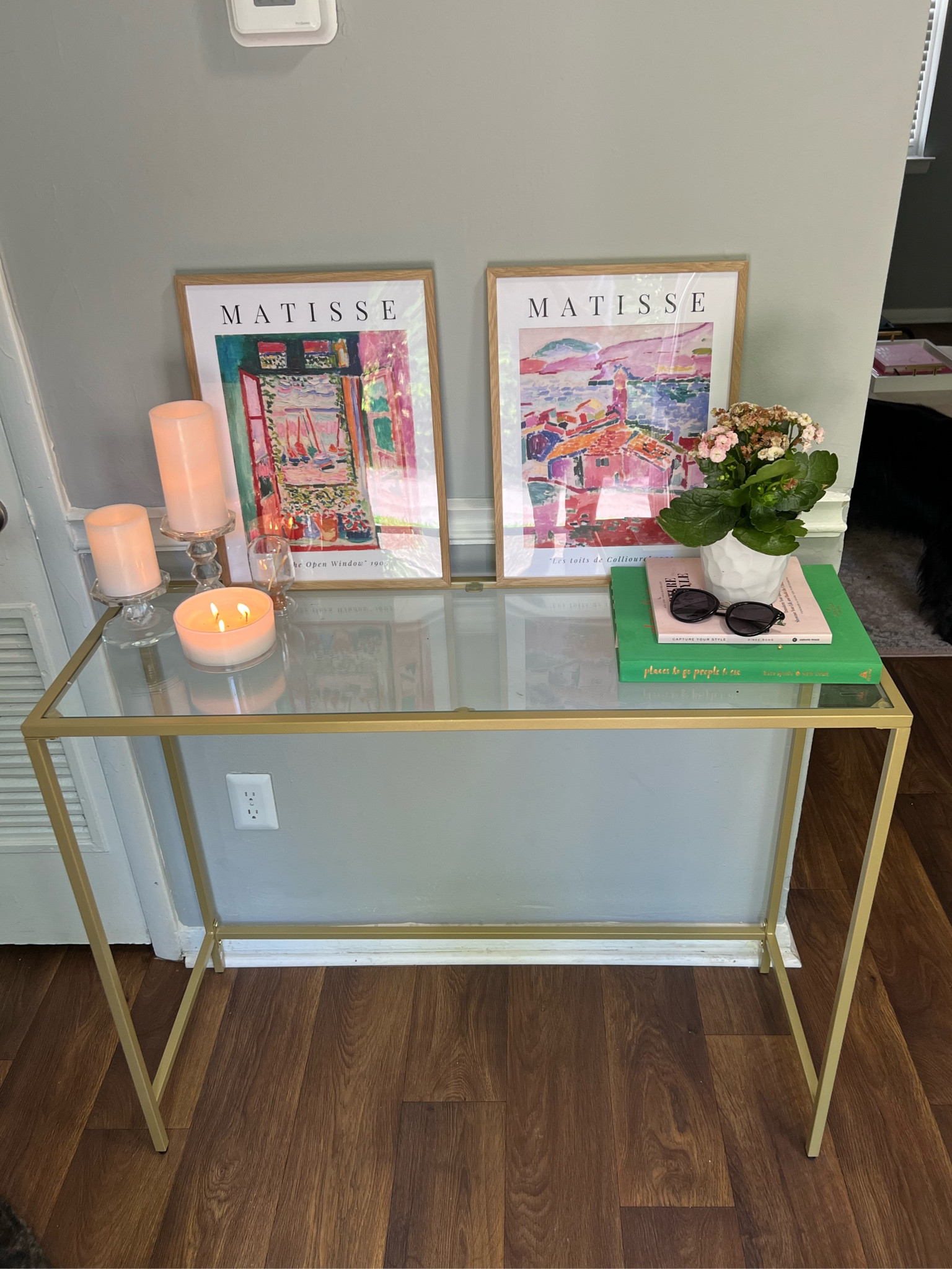 How I styled my entry way table 👏🏼

(search words: colorful coffee table book, Kate spade coffee table book, gold glass table, entry way decor, entry way style, colorful house decor, glass pillar candle holders, colorful wall art, Matisse wall art)

#LTKstyletip

#LTKhome #LTKxPrimeDay #LTKunder100