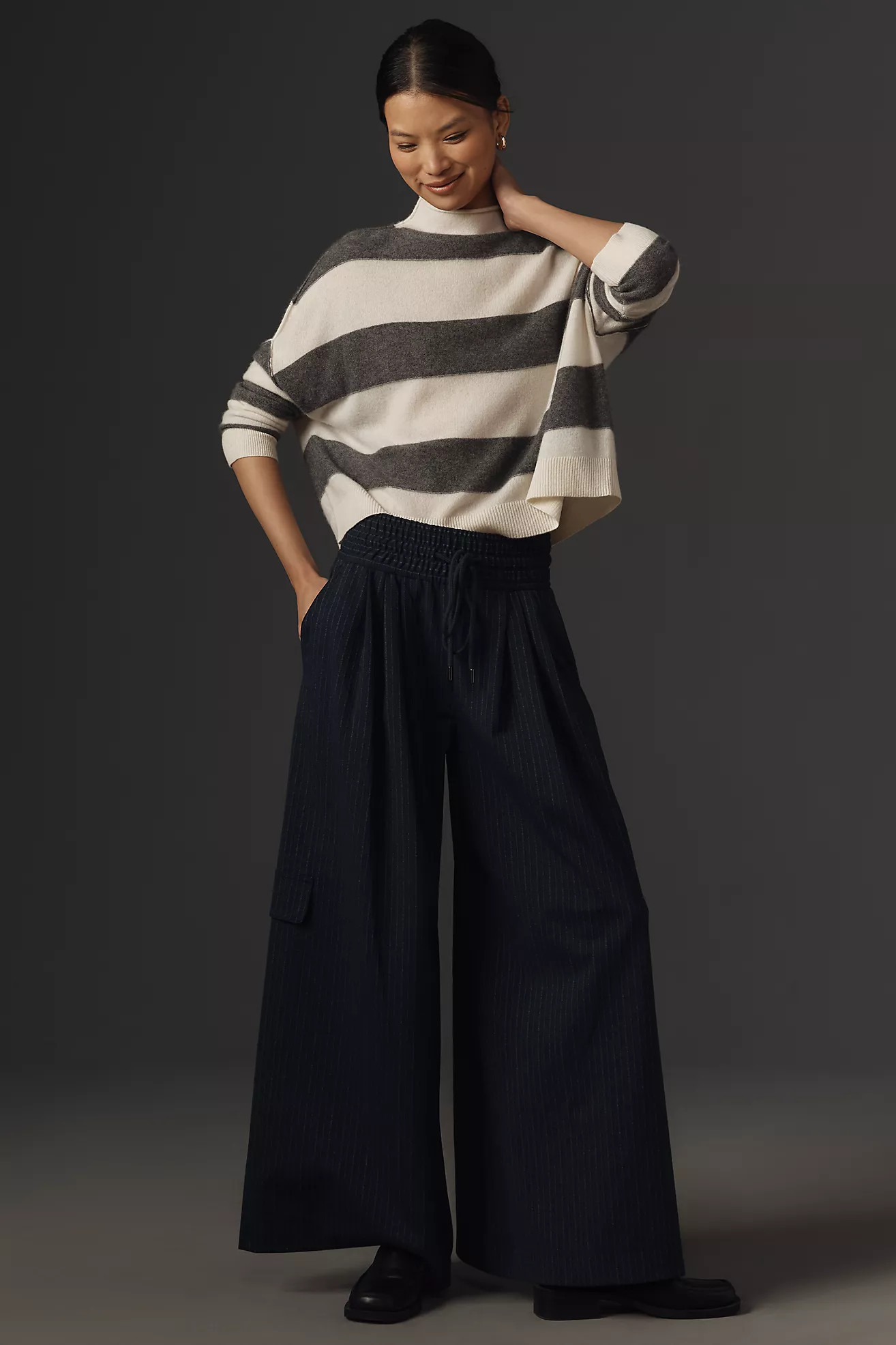 Maeve Wide-Leg Menswear Pants | Anthropologie (US)
