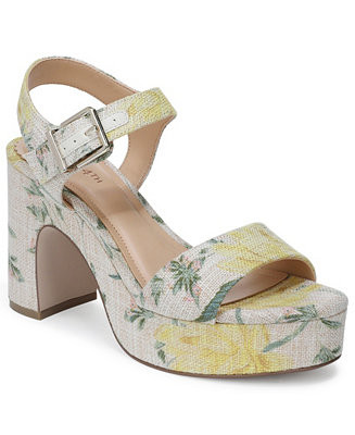 On 34th Women's Whillow Block Heel Dress Sandals, Macy's Exclusive - Lotus Spring Floral | Macy's