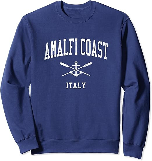 Amalfi Coast Vintage Crossed Oars & Boat Anchor Sports Sweatshirt | Amazon (US)