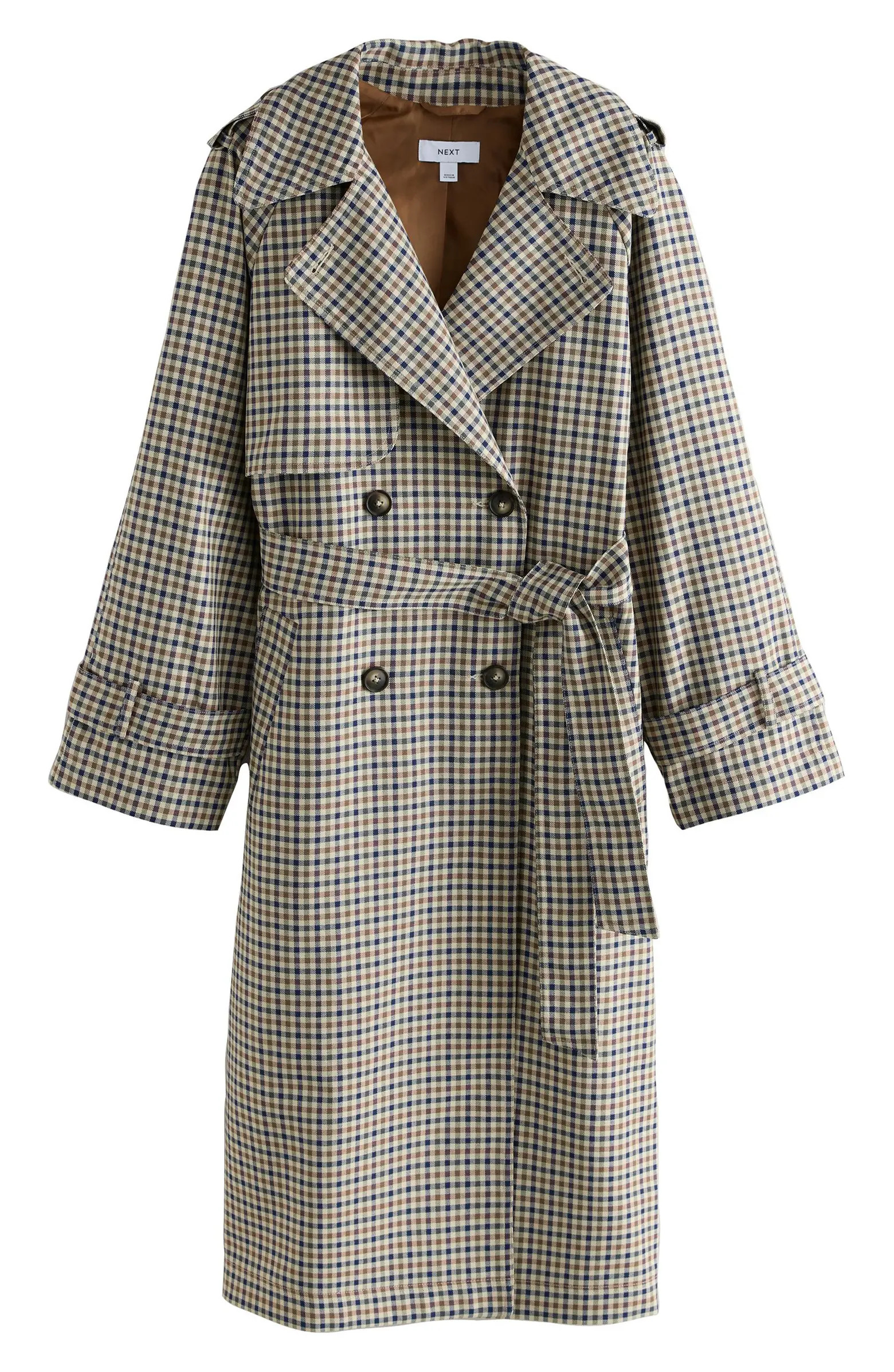 Check Double Breasted Trench Coat | Nordstrom