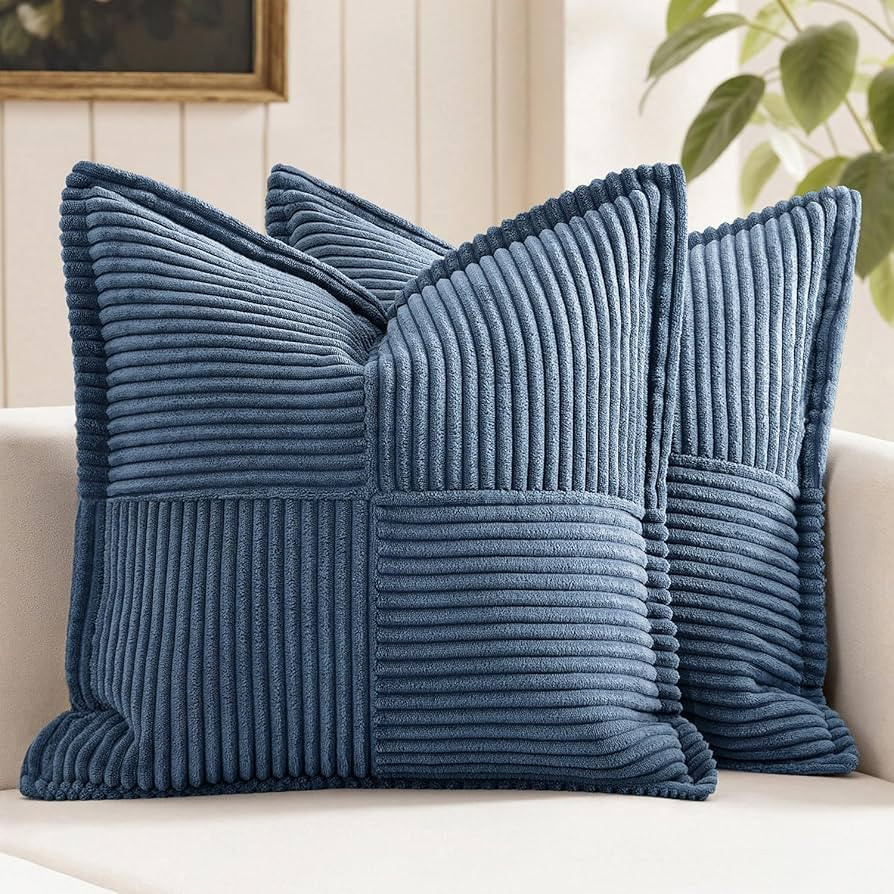 MIULEE Decorative Throw Pillow Covers for Couch Bed Livingroom 20x20 Inch Set of 2 Blue Boho Acce... | Amazon (US)