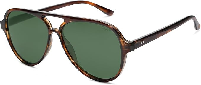 SOJOS Classic Polarized Aviator Sunglasses for Women Men, Retro Trendy Aviators Shades SJ2201 | Amazon (US)