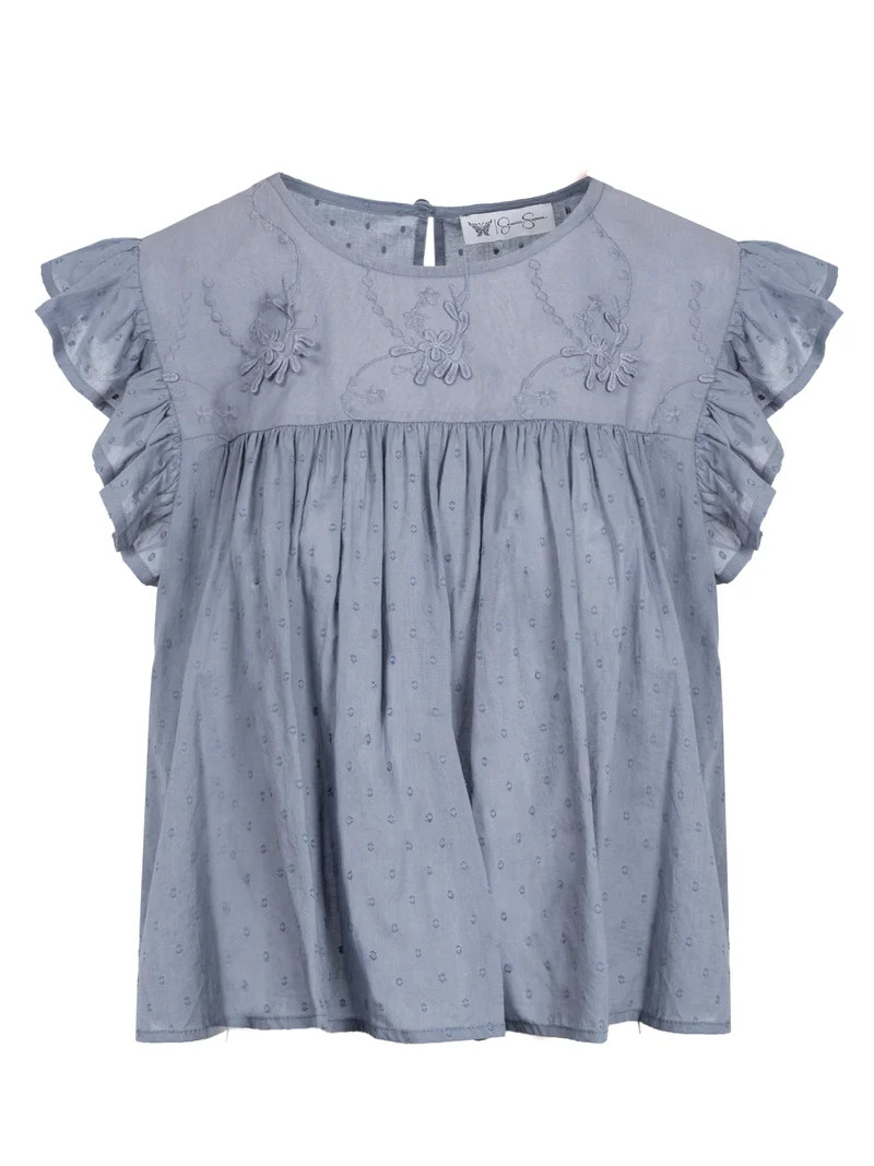 Jessica Simpson Women's and Women's Plus Chandler Flutter Sleeve Top, Sizes XS-4X | Walmart (US)