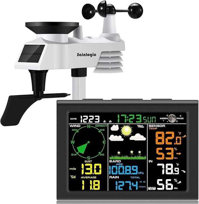 Sainlogic Wireless Weather Station with Outdoor Sensor, 9-in-1 Weather Station with Weather Forec... | Amazon (US)