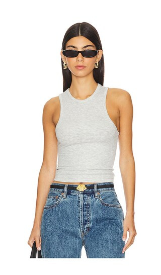 Ribbed Jersey Tank in Heather Grey | Revolve Clothing (Global)