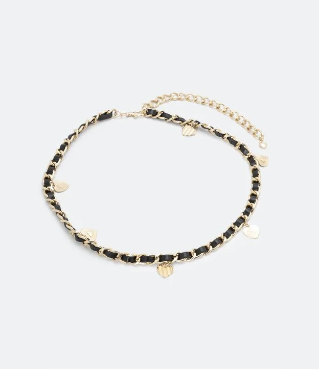 Cinto Estreito em Metal Correntaria com PU Dourado | Renner (BR)