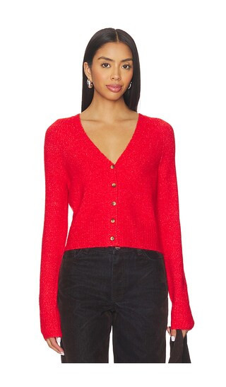 Free People School Girl Cardi in Red. - size XS | Revolve Clothing (Global)