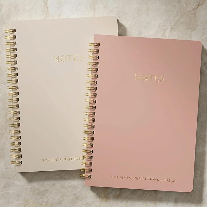 Aesthetic Spiral Notebook Set of 2 For Women and Men - Cute College Ruled 8x6 Bible Study Journal... | Amazon (US)