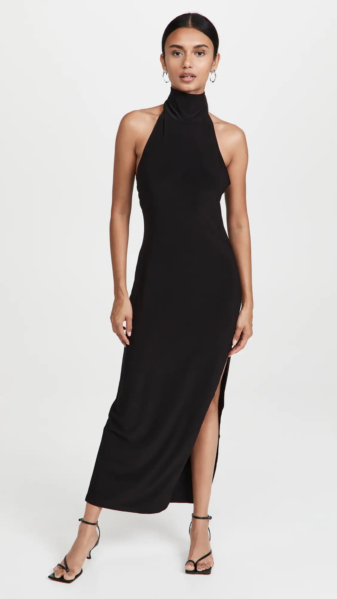Norma Kamali Halter Turtle Side Slit Gown | Shopbop | Shopbop