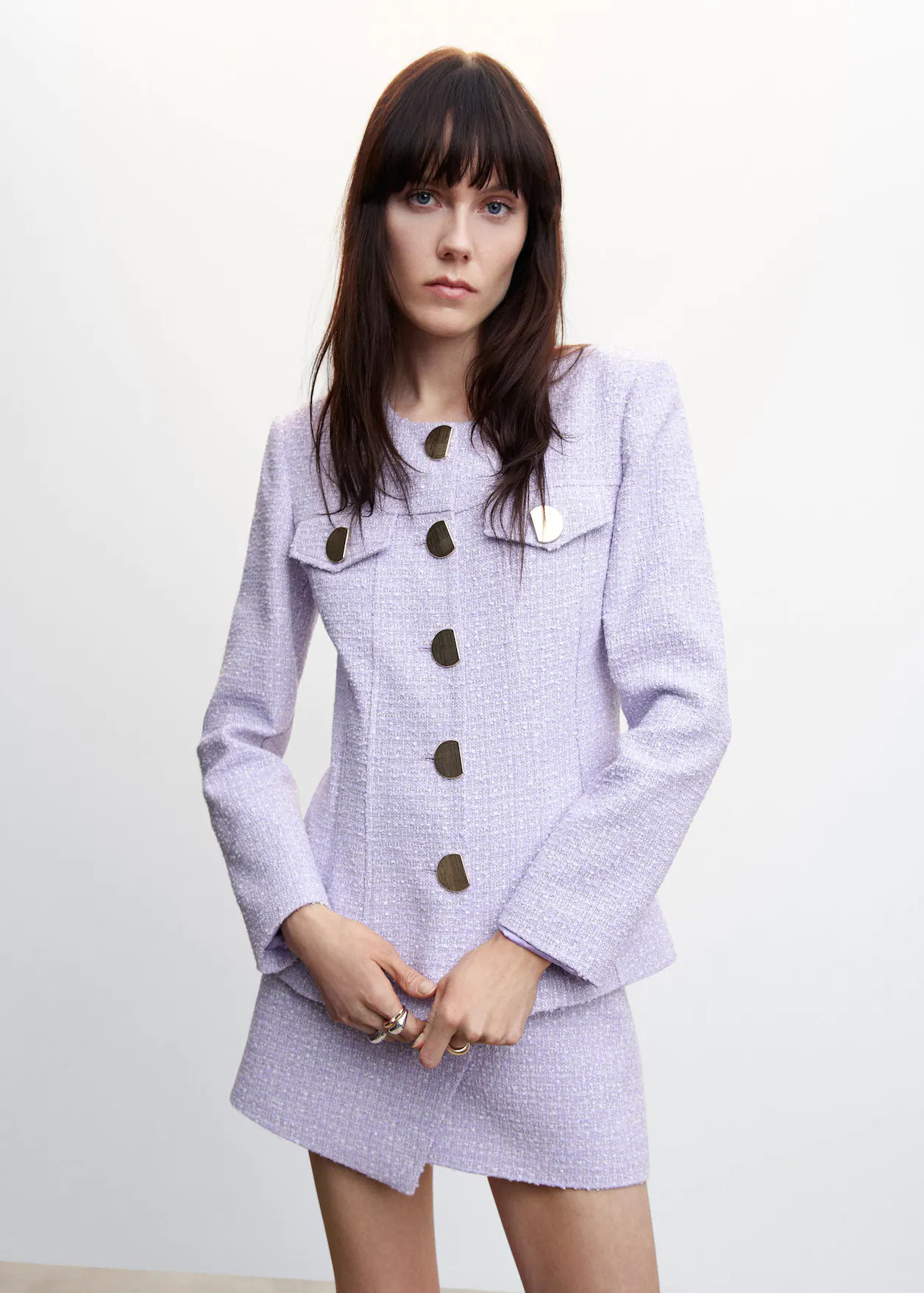 Tweed wrap mini-skirt -  Women | Mango USA | MANGO (US)