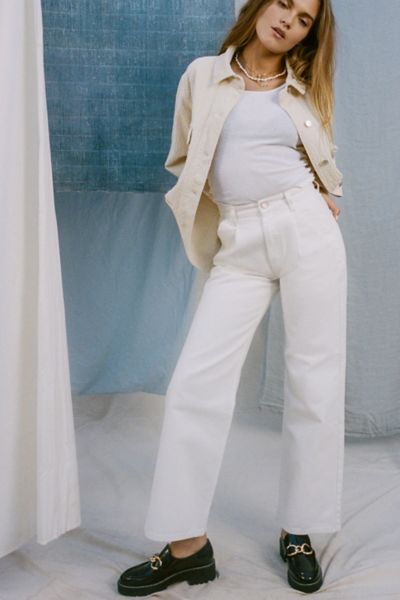 BDG Lea High-Waisted Flare Jean - White | Urban Outfitters (US and RoW)